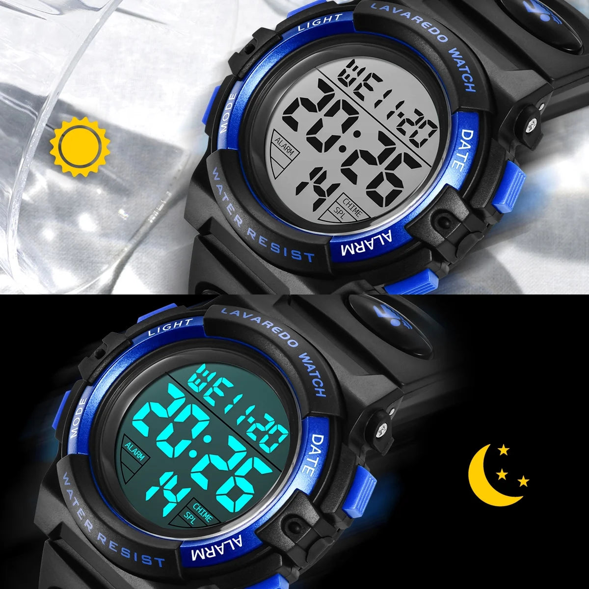 Digital Sports Watch for Age 4-15 Waterproof Watches with Alarm Stopwatch Wrist Watches for Age 4-15 Birthday Chriatmas Gift