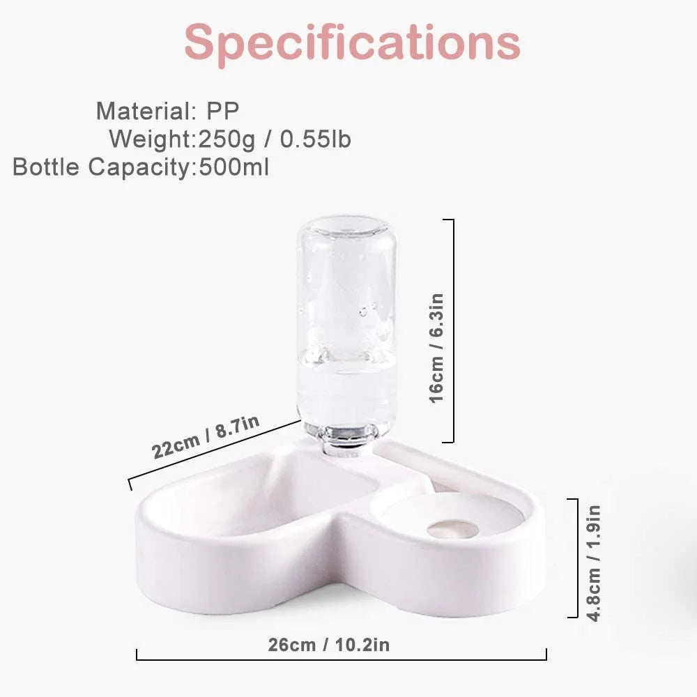 Pet Bowl Puppy Home Automatic Water Dispenser Cats Dogs Easy Clean PP Food Dish